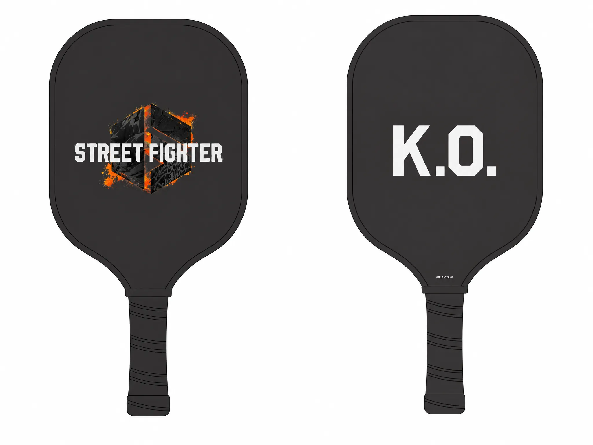 Street Fighter 6 pickleball paddle, sides A and B